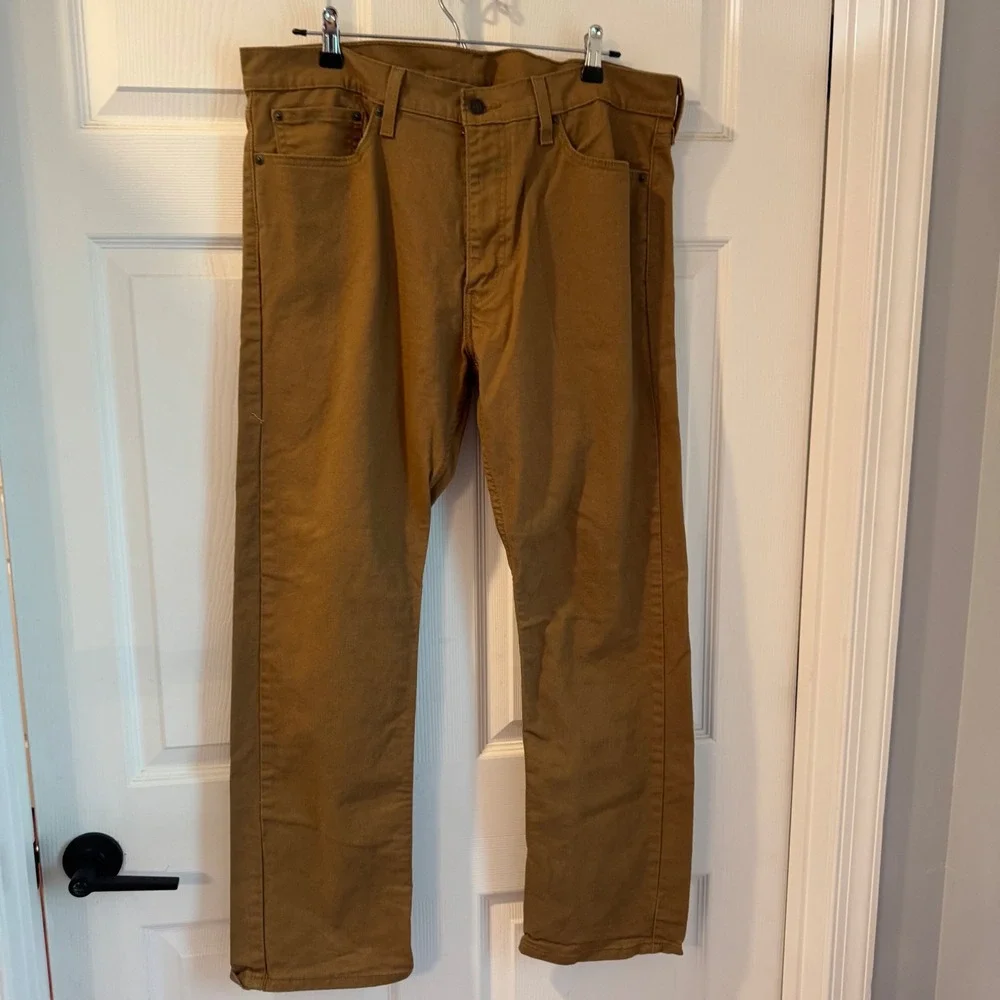 Levi's 513 Slim Straight Pants Mens 36x30 Brown Twill Chino Workwear 5311